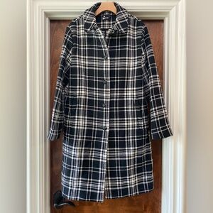 The Kooples Womens Wool Blend Plaid Overcoat in French Size 40/US L NWT